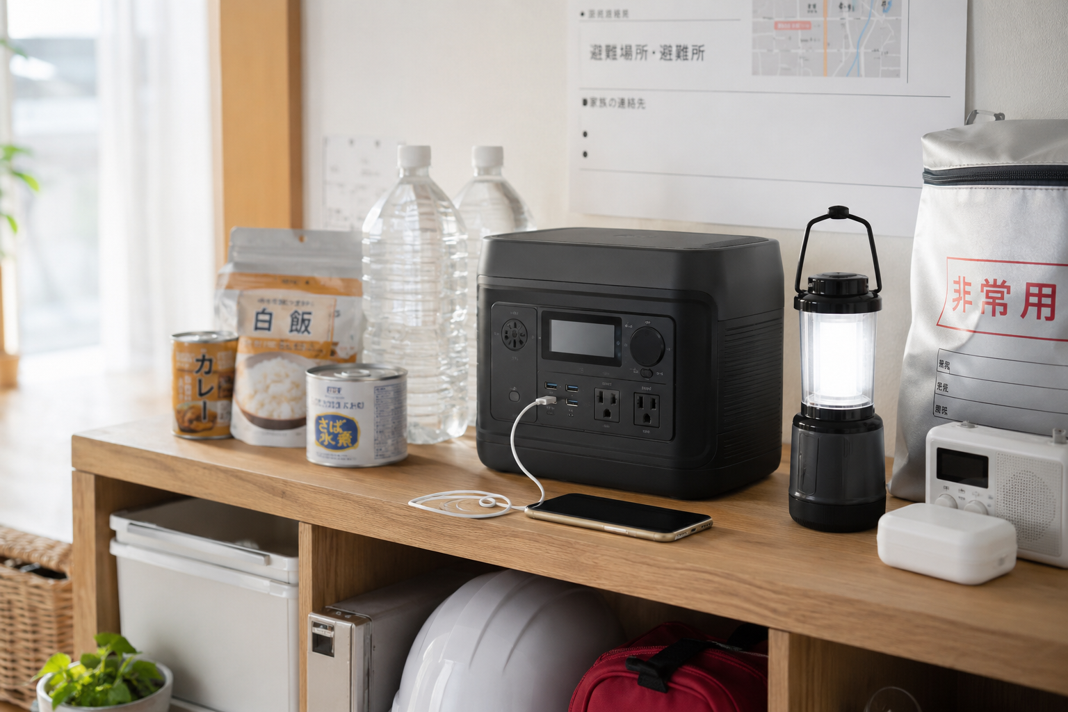 Dabbsson 1000Lを防災用ポータブル電源として検討するための停電対策用品