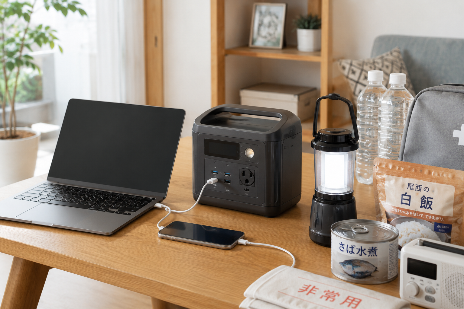 Jackery 500 Newを防災用ポータブル電源として検討するための停電対策用品