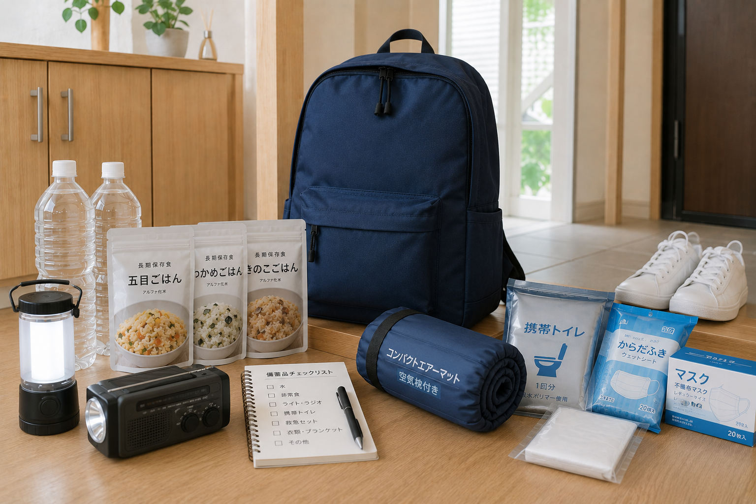 at RESCUE SHELTERプレミアムを防災リュックとして検討するための備蓄用品