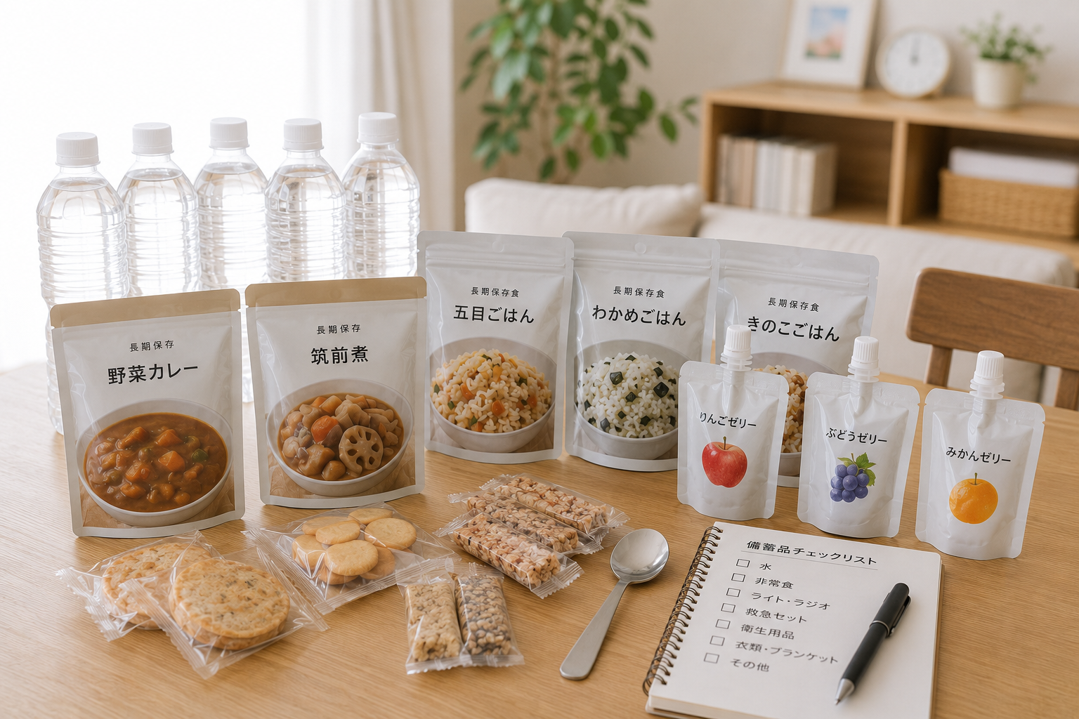 子どもがいる家庭の非常食選びとして備えたい食品と保存水