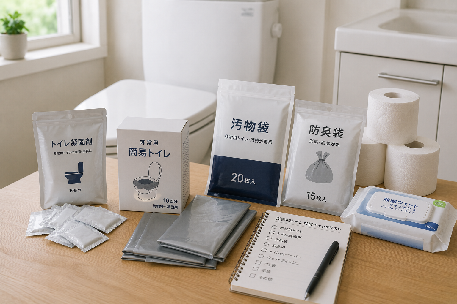マンション防災で備えたい簡易トイレ用品と防臭袋